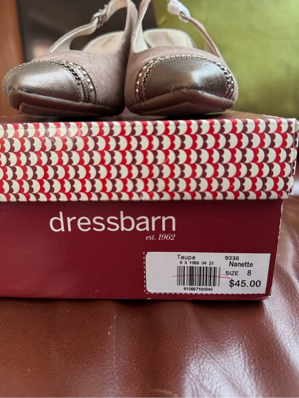 Dress Barn Blush Slingback Heels with Metallic Toe - Picture 4 of 4
